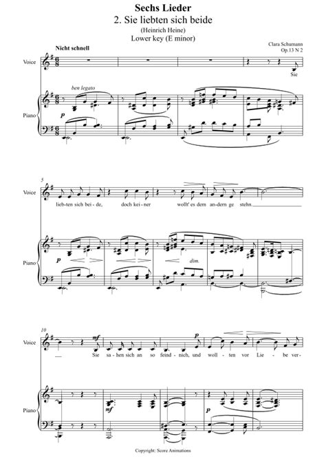 Sie Liebten Sich Beide (after Clara Schumann Op. 13 No. 2)